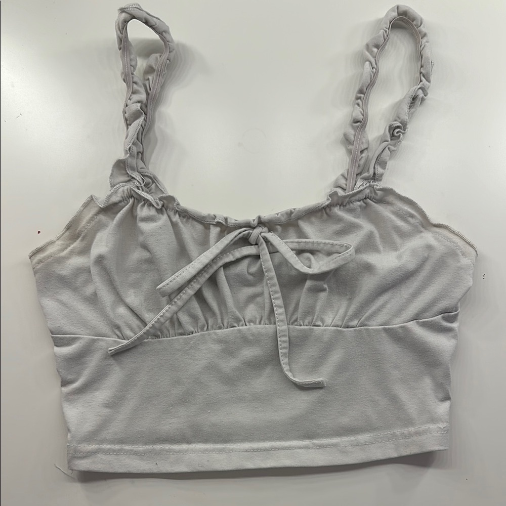 SHEIN Light Gray Ruched Tank Top